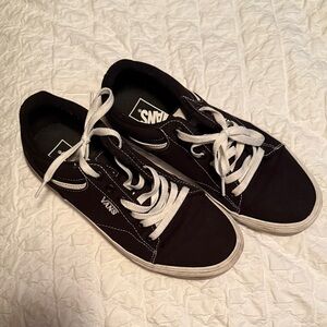 Vans Womens Black and White Canvas Sneakers